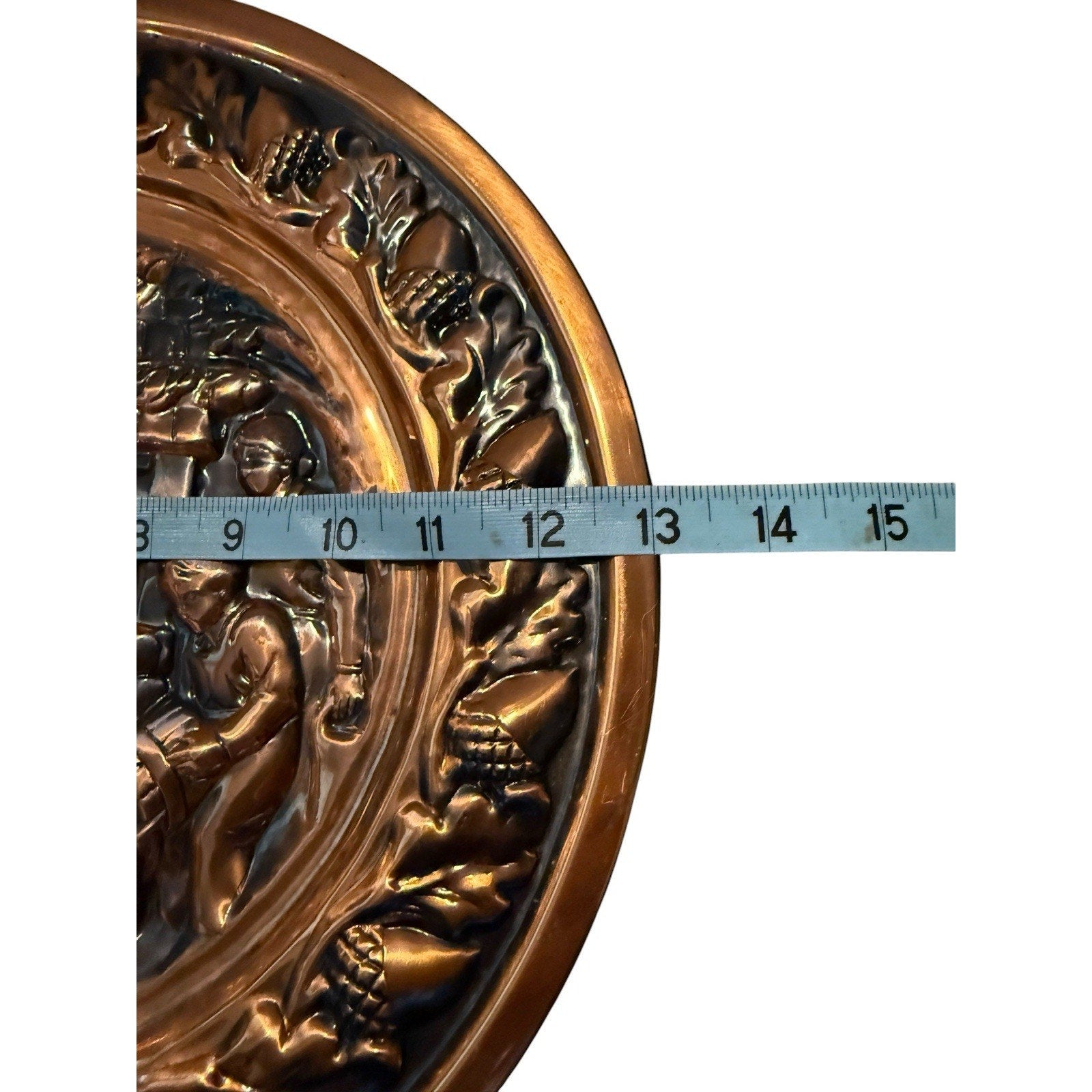 Coppercraft Guild USA Large 13"Copper Wall Plate Hanging Décor Blacksmith design