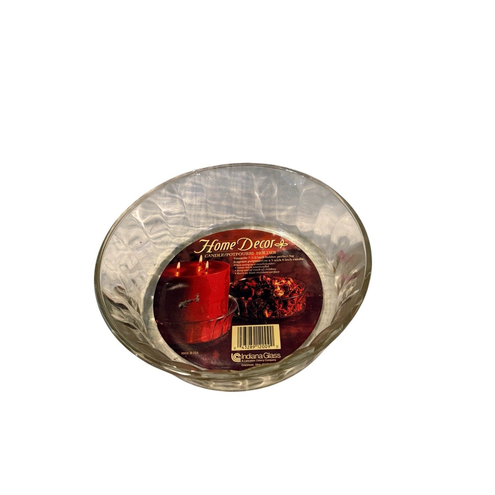 Indiana Glass clear candle/candy dish 7 1/2 inches