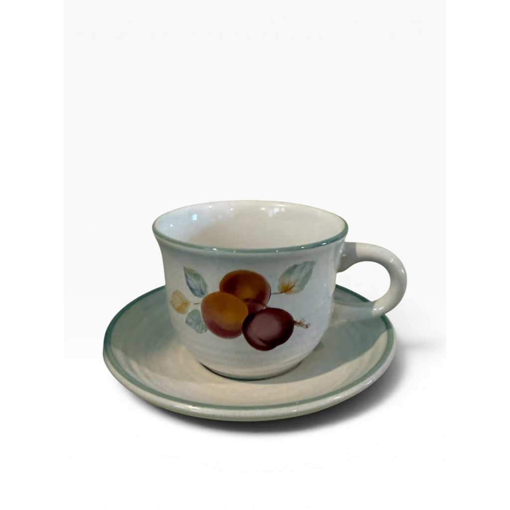 International Sweet Bounty Inddividual Cup & Saucer Set Fruit Design Stoneware