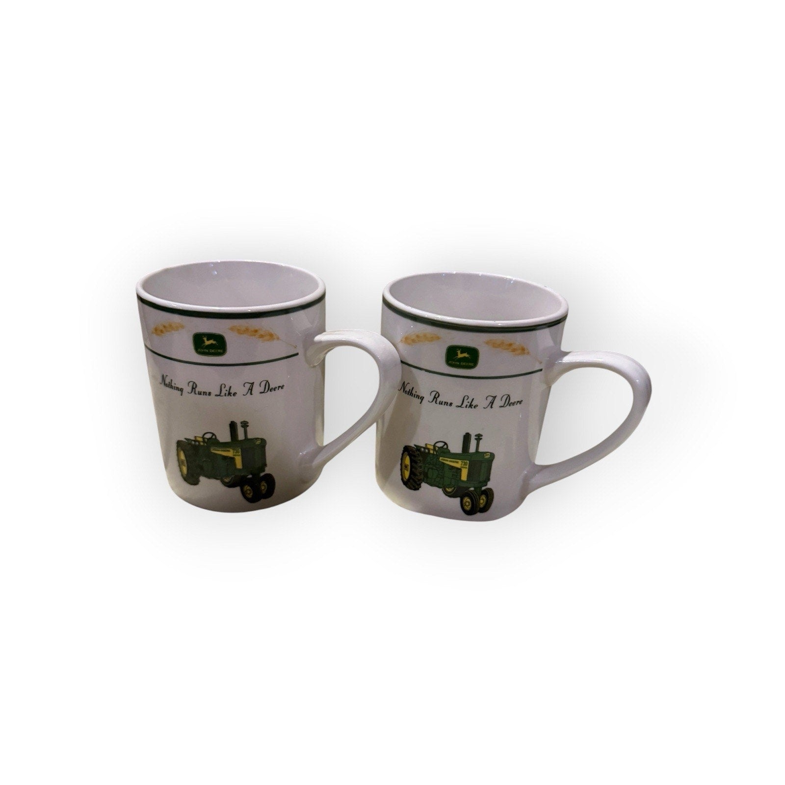 John Deere “Nothing Runs Like A Deere”Tractor Gibson Coffee Mugs Set Of 2