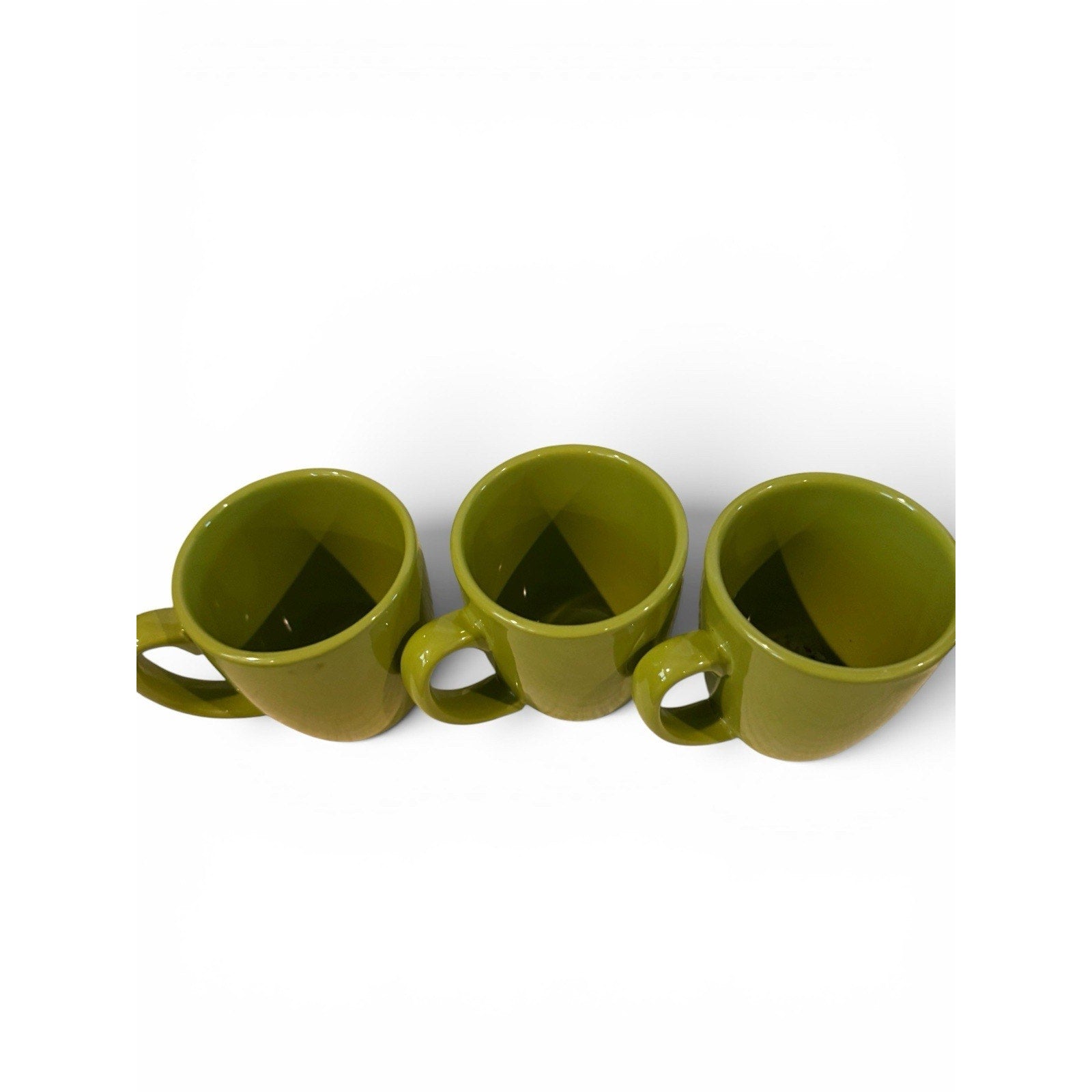 Corelle Lime Green Mugs Cups Stoneware Set of 3