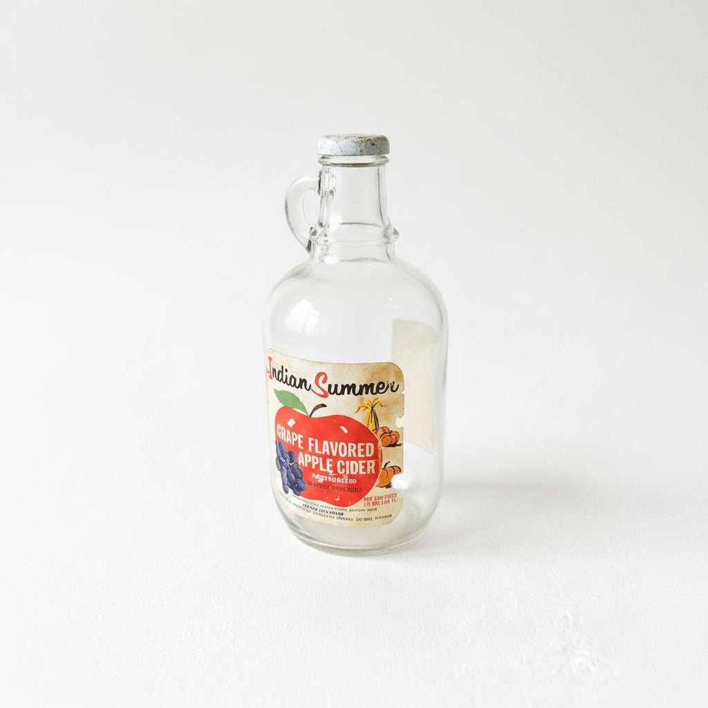 Vintage Cider Jug - Indian Summer Grape Flavored Glass Half Gallon Jug With Sturdy Handle