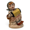 Occupied Japan Figurine Girl Playing an Accordian 4" Tall 2.5" Wide Ceramic VTG