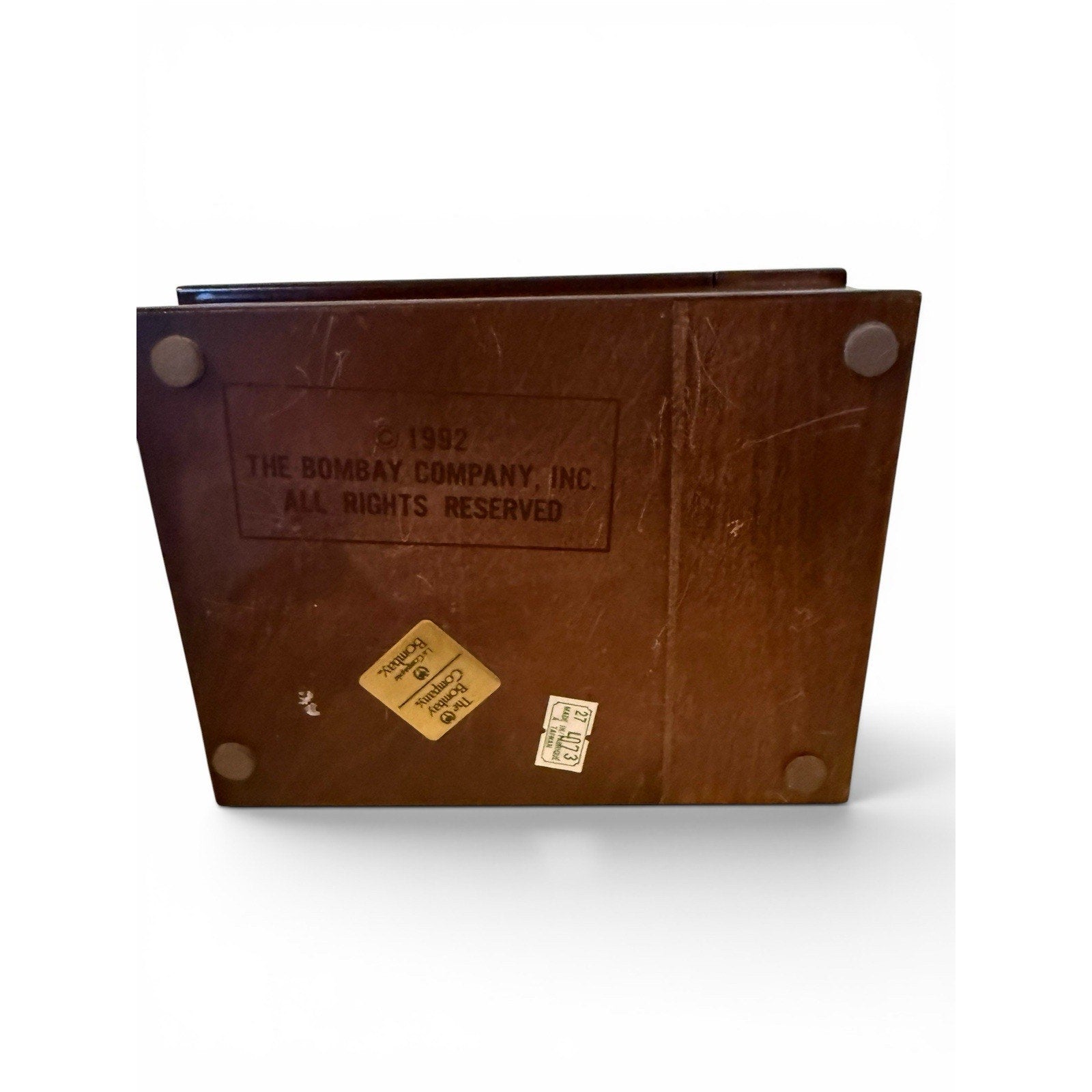 THE BOMBAY COMPANY Slant-Top Cherry Box 5 X 7" Storage Taiwan 1992