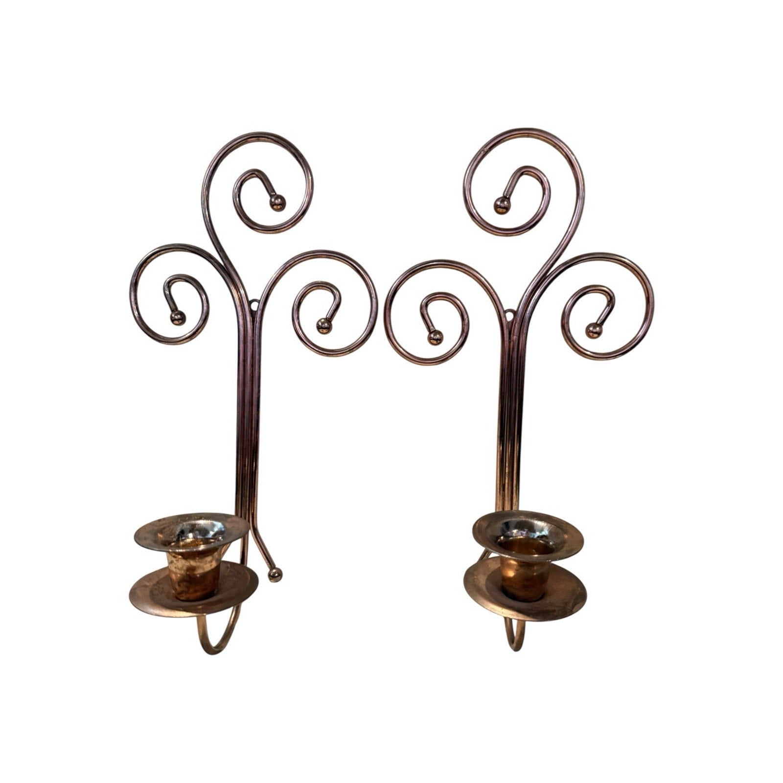Contemporary Metal Wall Sconce Swirl Pattern Wall Mounted Candle Holder