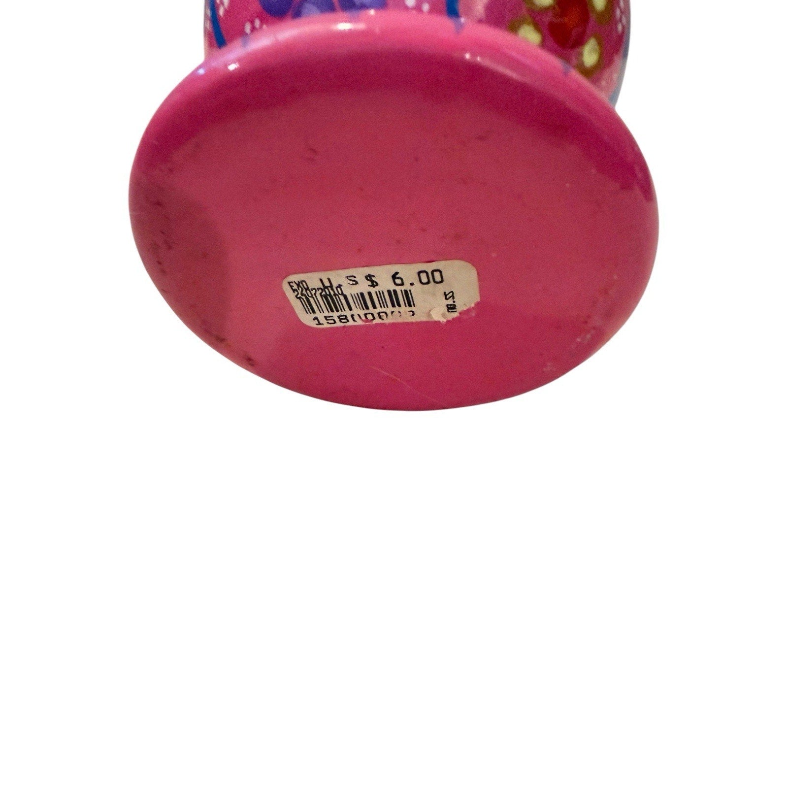 Mexican Folk Art Pottery Multi Colored Goblet/vase
