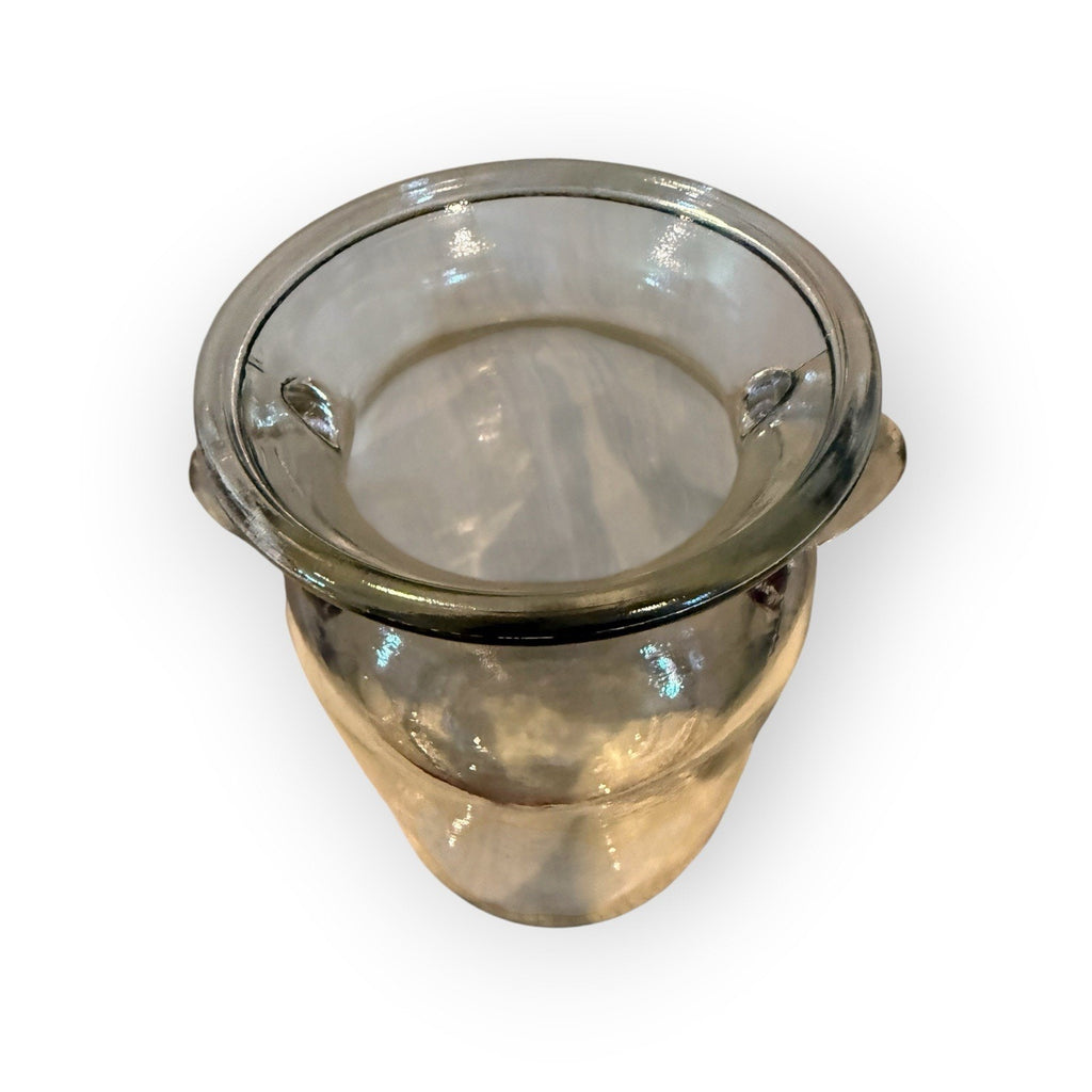 Clear Glass Milk Jug / Vase with Handles, 3 Lbs 14 oz Heavy Glass Milk Jug, Vase