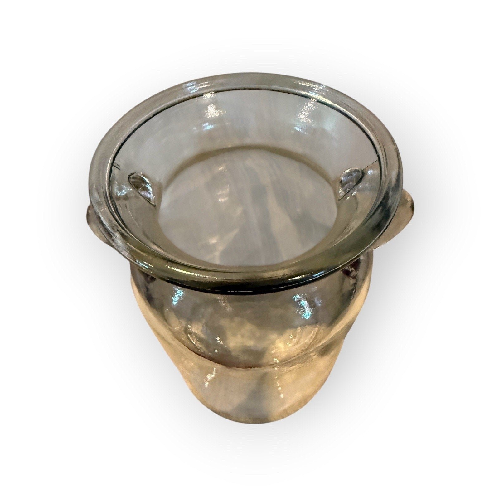 Clear Glass Milk Jug / Vase with Handles, 3 Lbs 14 oz Heavy Glass Milk Jug, Vase
