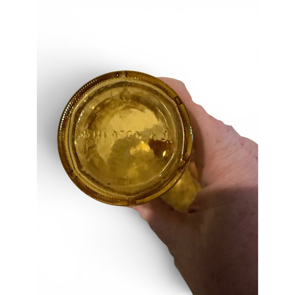Vintage 1970's Wheaton NJ Amber Juice Glass with Eagle 3.5"