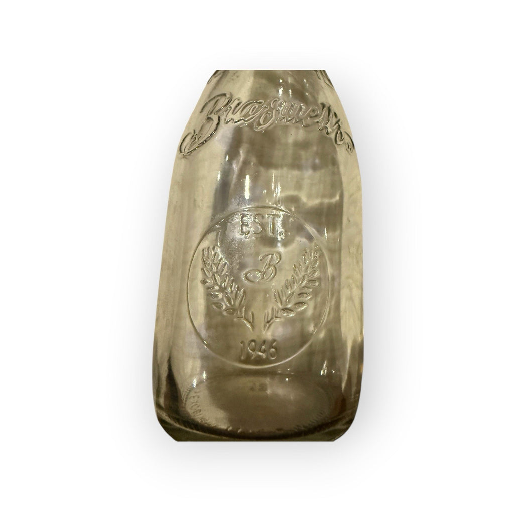 BRASWELL'S Quarter Liter Glass MILK BOTTLE with Lid
