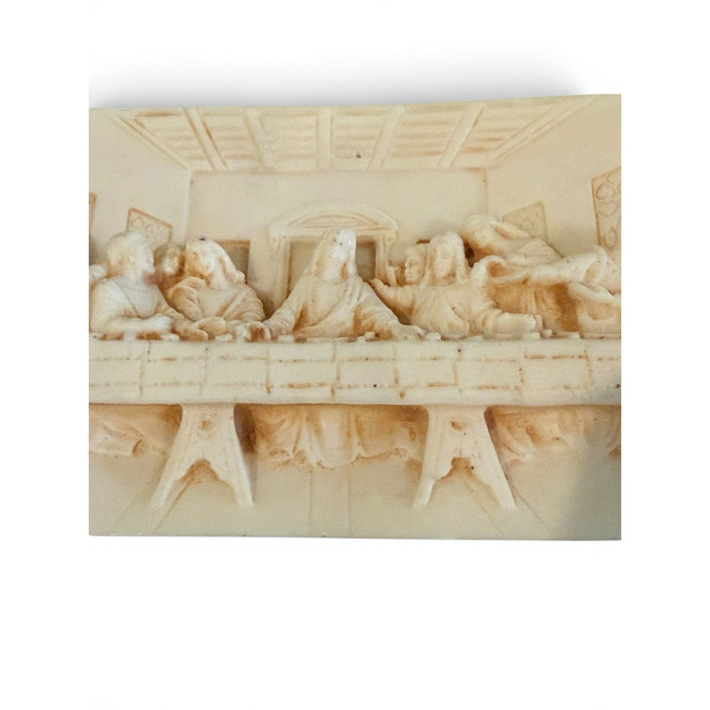 Vtg The Last Supper Wall Hanging 3D Resin Raised Relief Plaque 9.5" x 4.25"