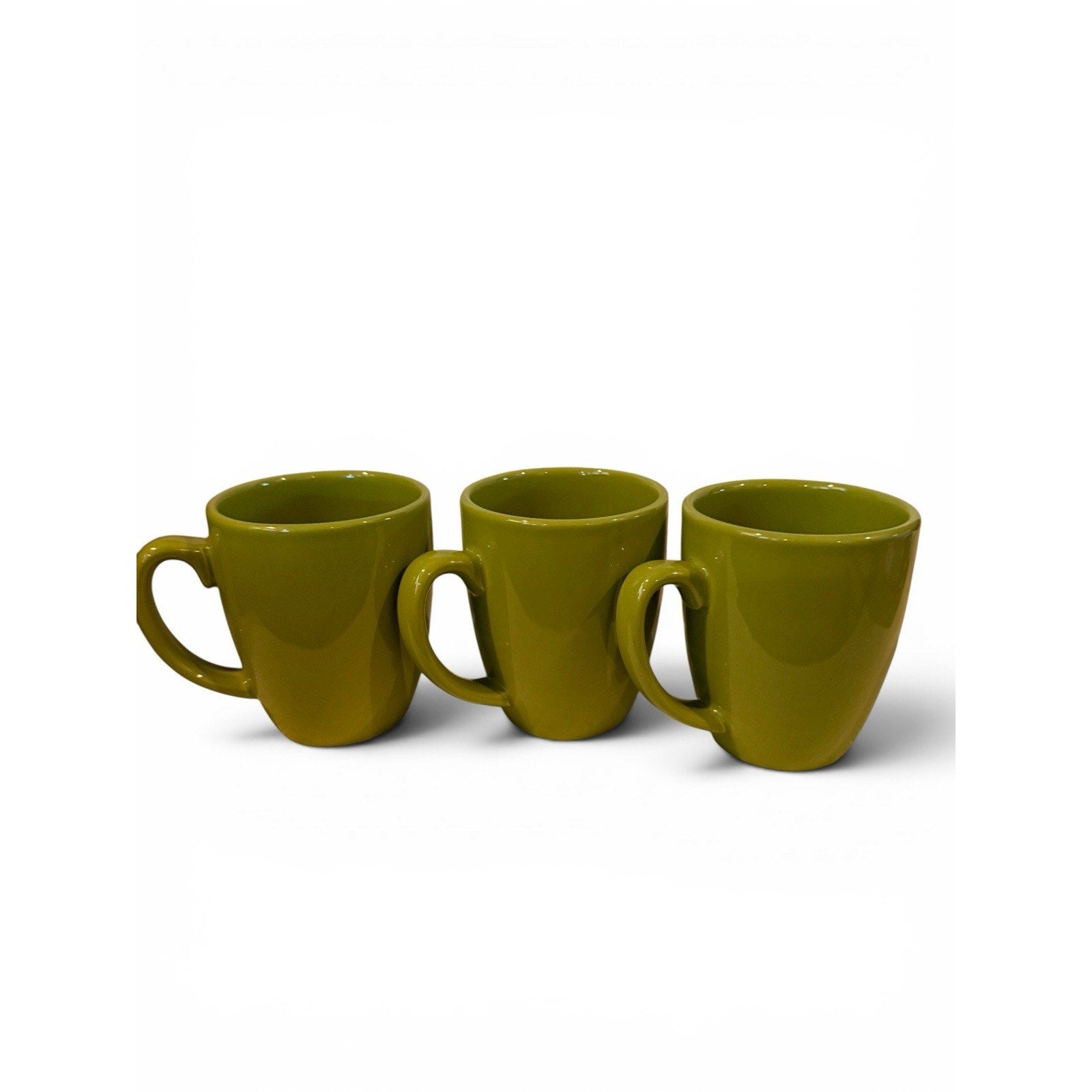 Corelle Lime Green Mugs Cups Stoneware Set of 3