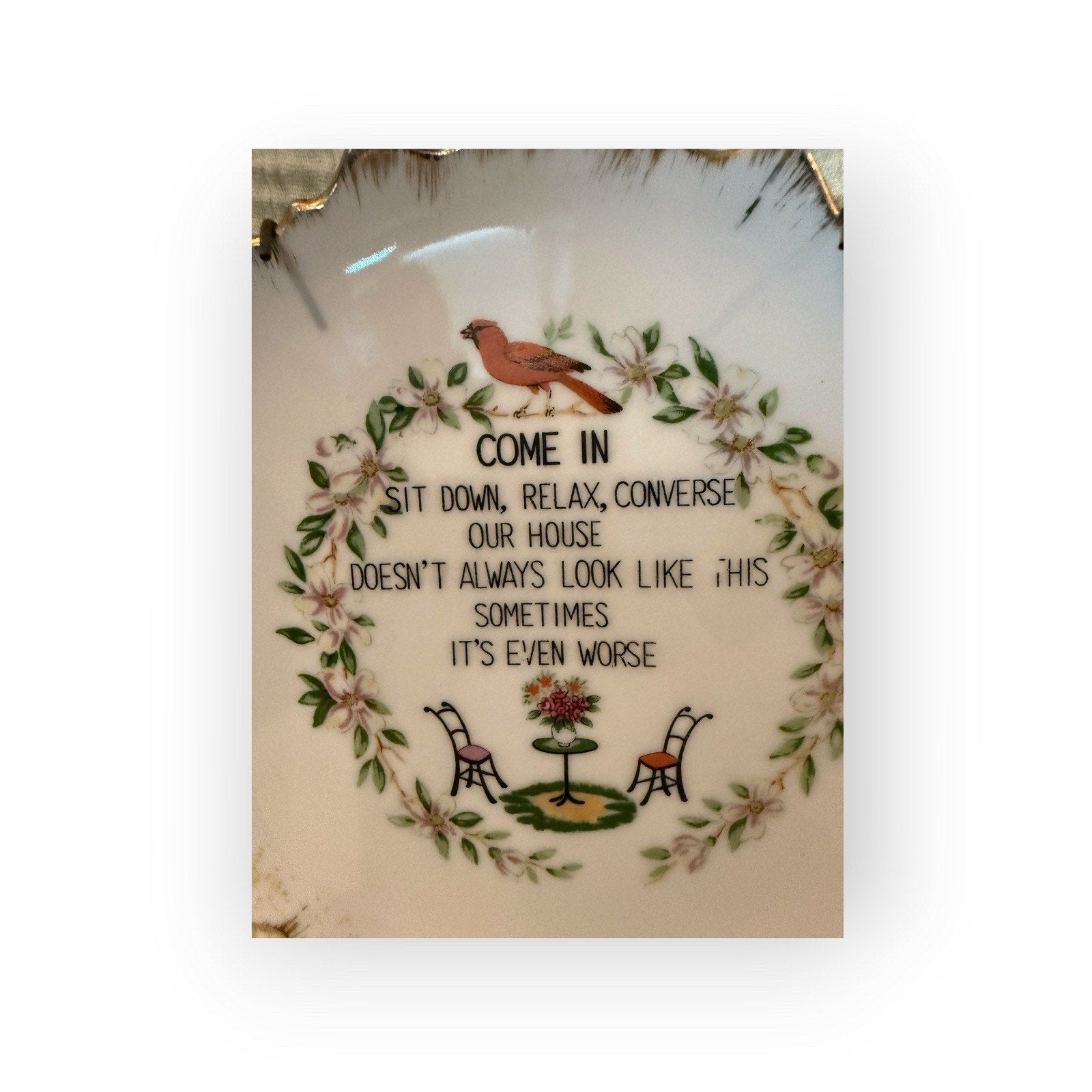 Wall Hanging "Apology Come In Sit Down Relax" Funny Messy House Plate