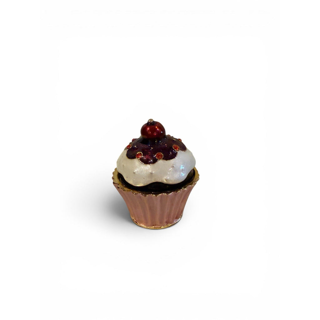 Jeweled Cup Cake Ciel Trinket Box Hand Set with Swarovski Crystal
