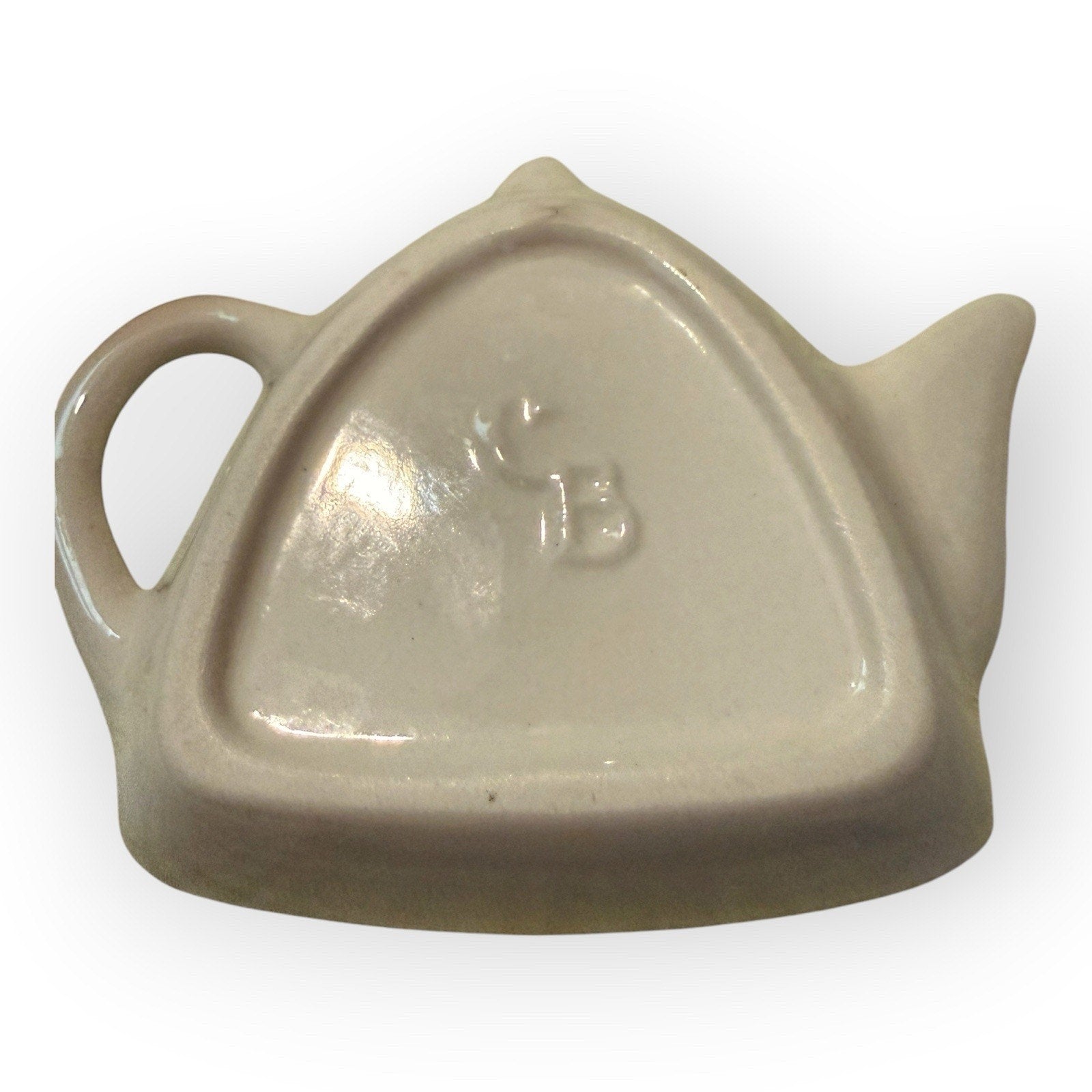 Lot Of 3 Vintage CB Tea Bag Holder Rest Anthropomorphic Faces Kitschy Ceramic