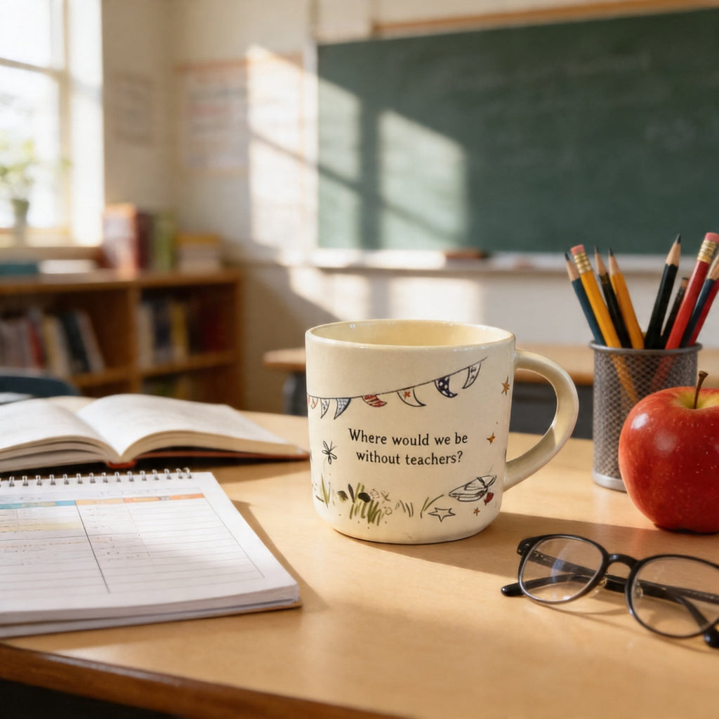 Teacher Appreciation Mug - Durable Ceramic Stoneware Drinkware 16 Ounce Coffee Cup