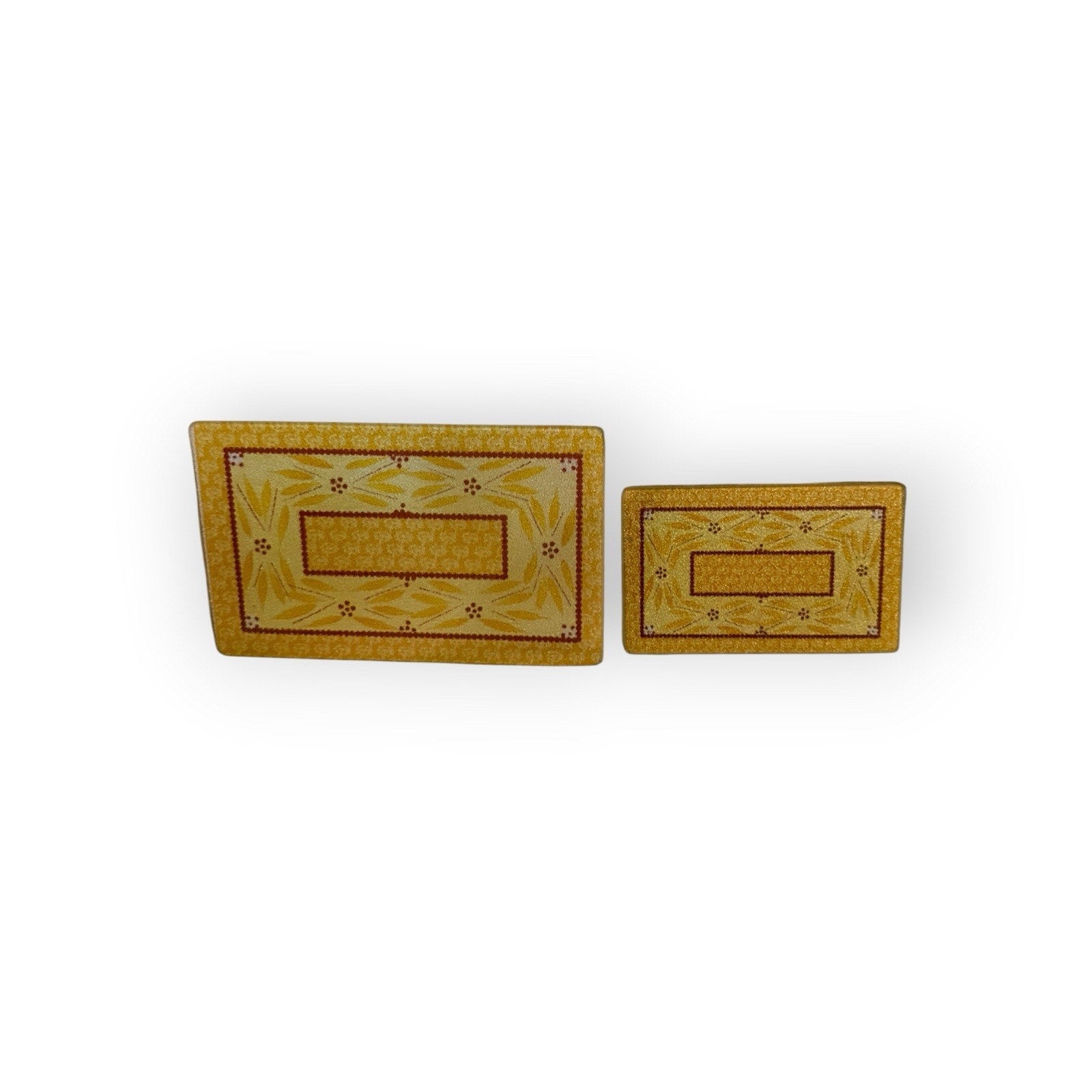Temptations Old World Yellow Set of 2 Trivets Hot Plates Perfect For Holidays