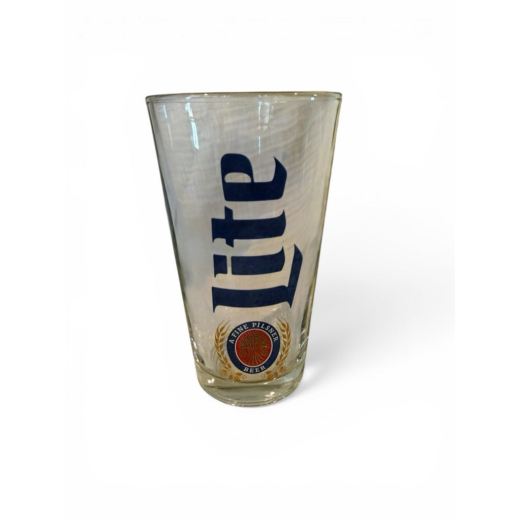 Set Of 5 16oz Pint Glass Miller Lite Collectable Barware Heavy Duty Glasses