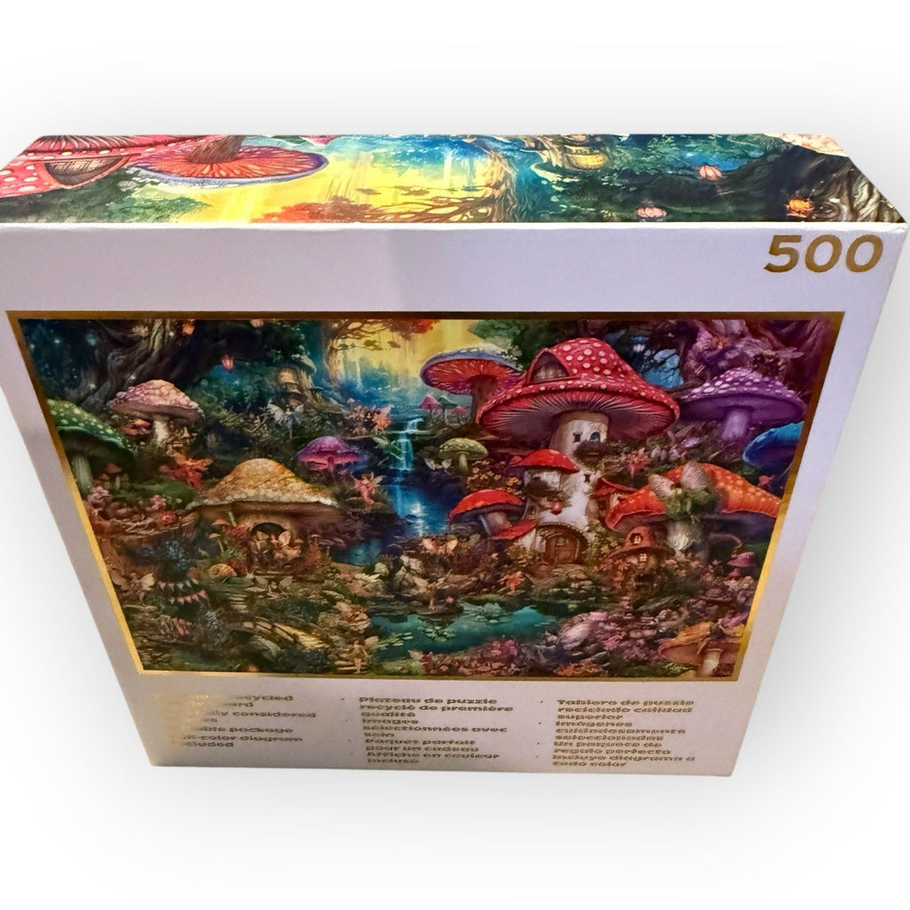 Buffalo Games Gold Aimee Stewart Merry Mushroom Village Picnic 500 Pc Jigsaw
