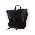 MERCEDES BENZ CANVAS LEATHER BACKPACK MEN LOGO BLACK LAPTOP BAG 18X15X4 POCKETS
