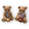 VTG Homco Porcelain Teddy Bear Figurines #1405 Apples & Honey