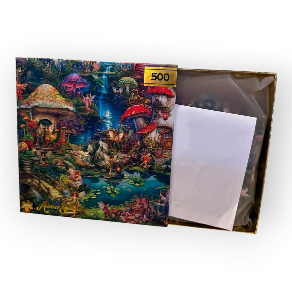 Buffalo Games Gold Aimee Stewart Merry Mushroom Village Picnic 500 Pc Jigsaw