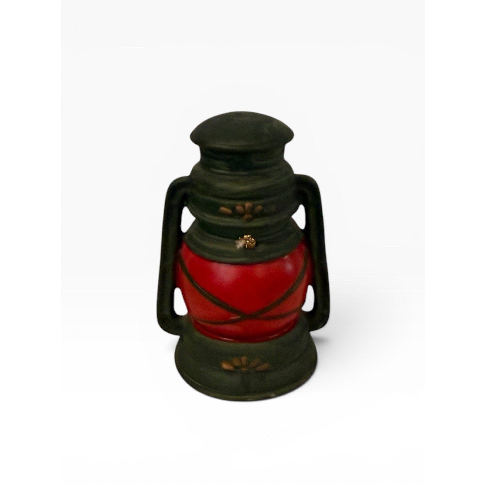 Vintage 1985 Jasco Green Red Gold Ceramic Lantern Bell Made in Taiwan