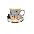Decorative Ceramic Votive Candle Warmer with Garden Theme