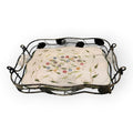 Temp-tations by Tara Petals Hot Plate Ivory with Multi Color Flower Pattern