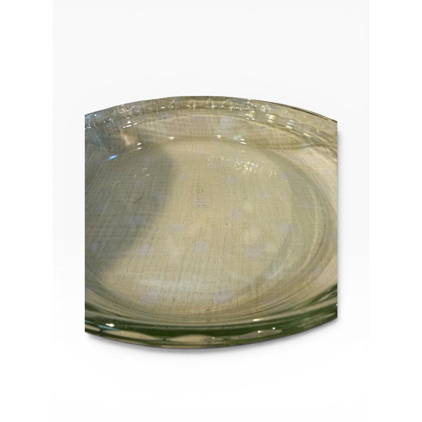 Pyrex # 229 Clear Glass Deep Dish 9-1/2" Scalloped Fluted Edge Pie Plate in EUC
