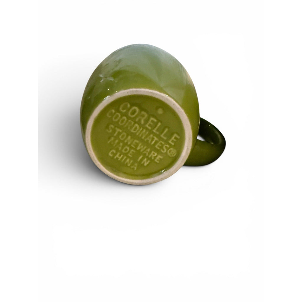 Corelle Lime Green Mugs Cups Stoneware Set of 3