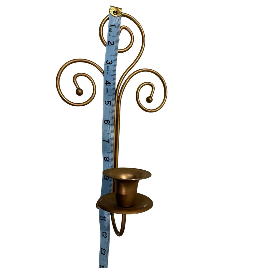 Vintage Home Interiors & Gifts Brass Scroll Wall Sconces - Set of 2