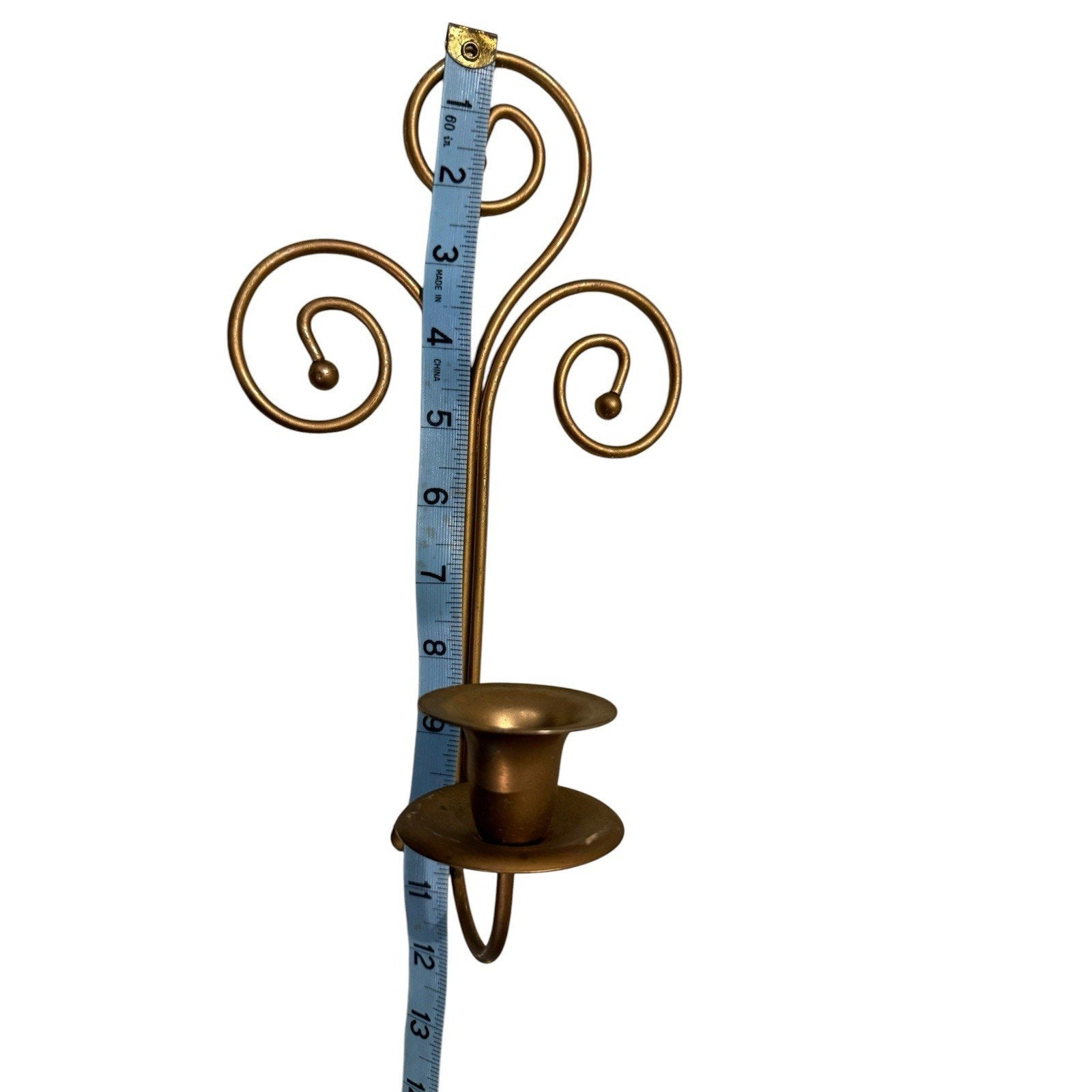 Vintage Home Interiors & Gifts Brass Scroll Wall Sconces - Set of 2