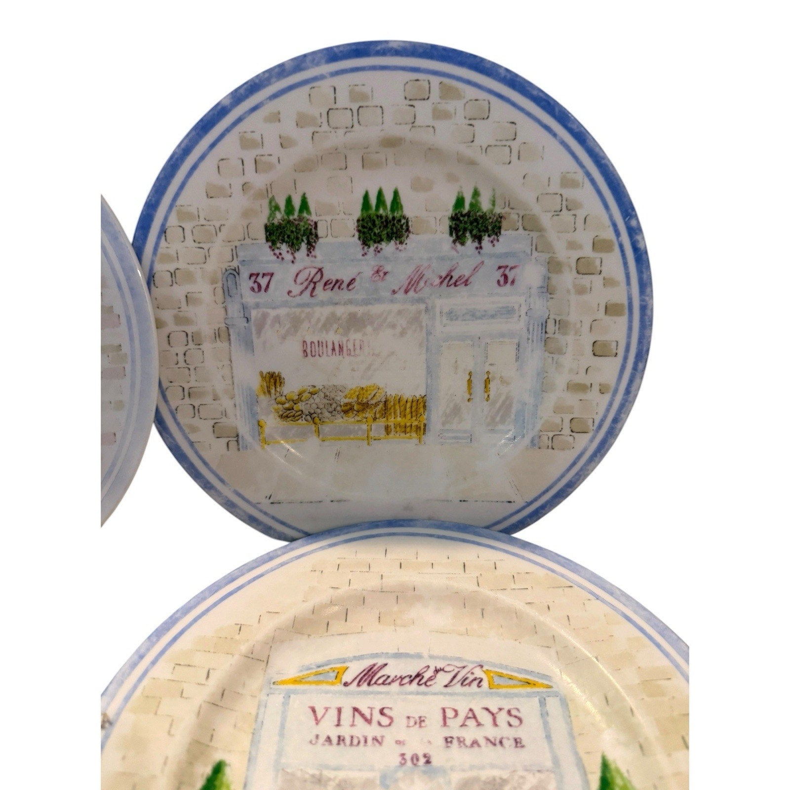 American Atelier French Bistro Decorative Plates Lot of 4