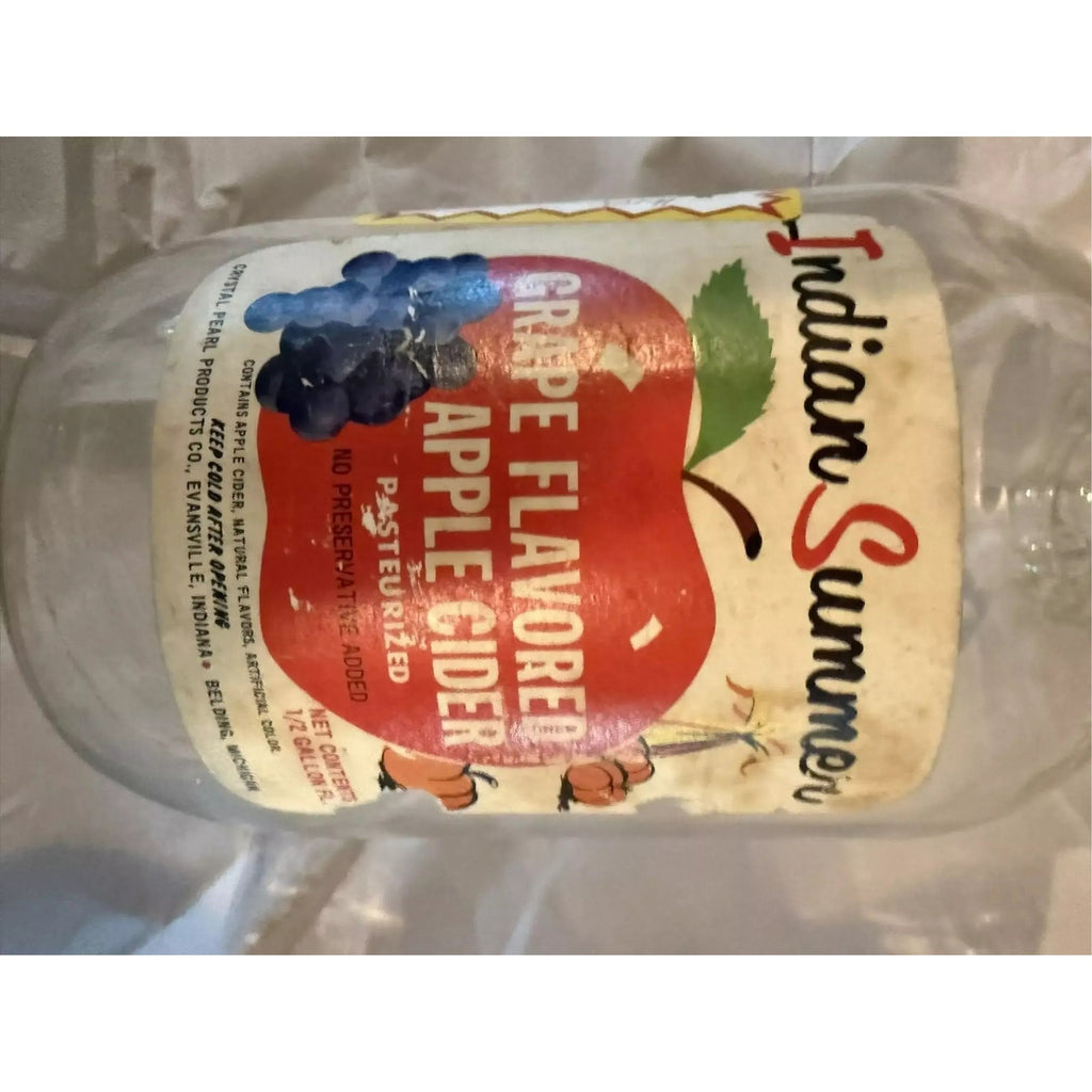 Vintage Cider Jug - Indian Summer Grape Flavored Glass Half Gallon Jug With Sturdy Handle