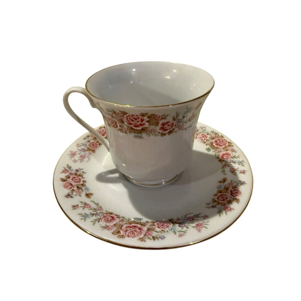 Remington China By Red Sea Coffee Tea Cup & Saucer Gold Trim Rose Floral (BX5)