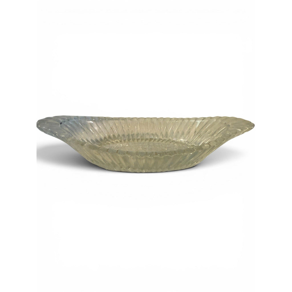 Vintage Clear Glass Textured Banana Boat Design Bowl/Dish (9x4 inches)