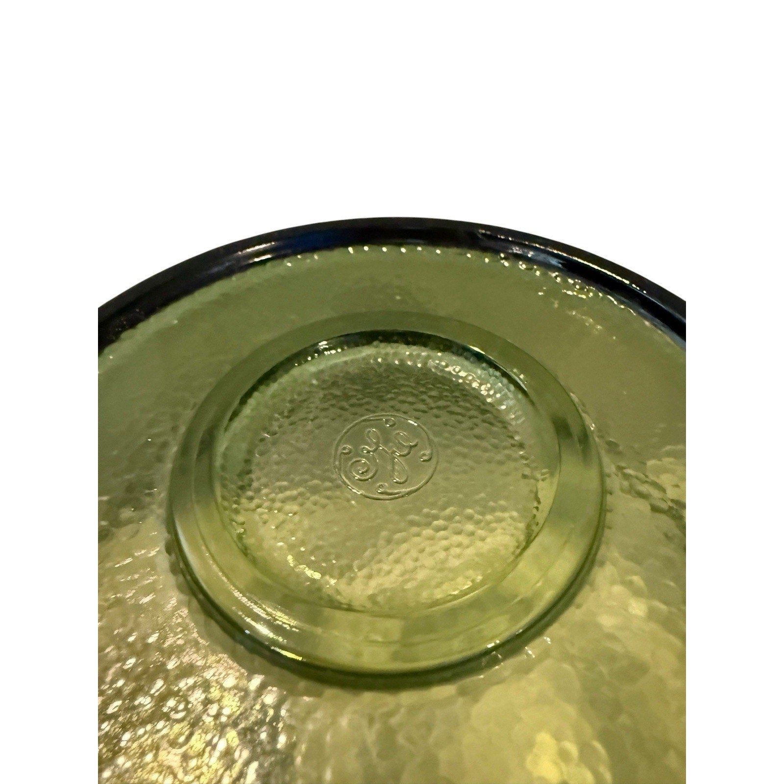 Vintage General Electric Avocado Green Glass Stand Mixer Bowl Textured