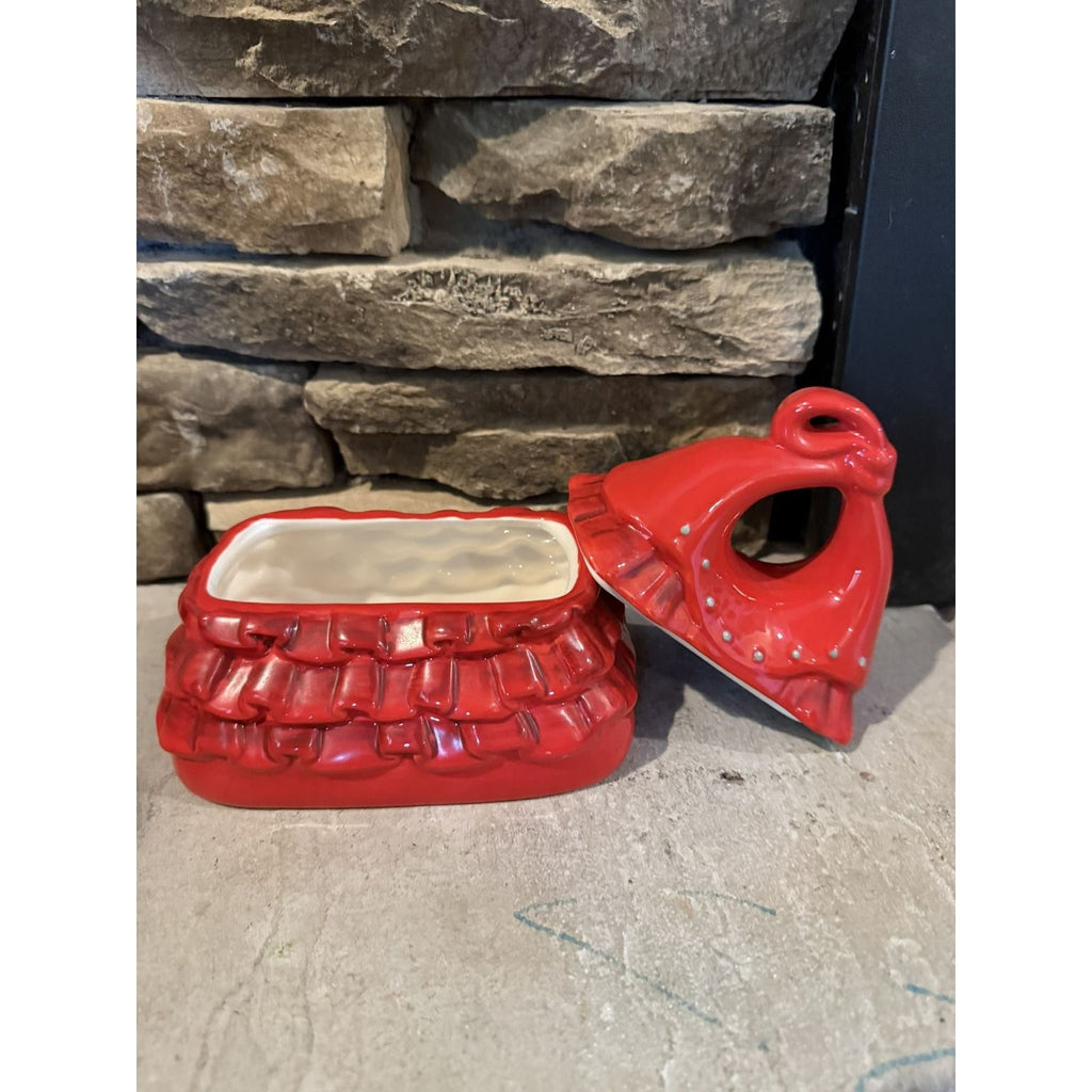 Red Ceramic Box - Handmade Pottery Box | Decorative Ceramic Container Purse