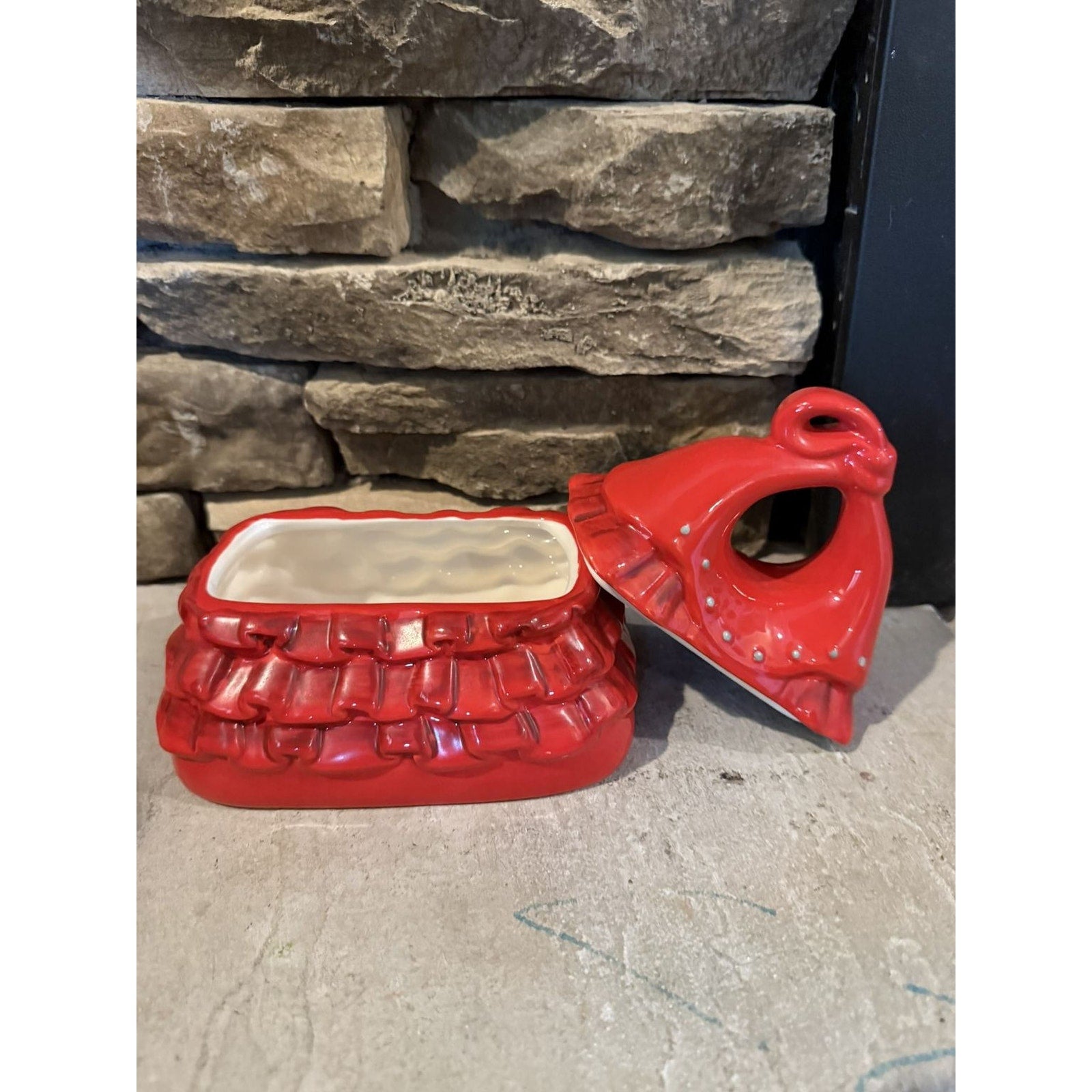 Red Ceramic Box - Handmade Pottery Box | Decorative Ceramic Container Purse