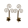 Vintage Home Interiors & Gifts Brass Scroll Wall Sconces - Set of 2