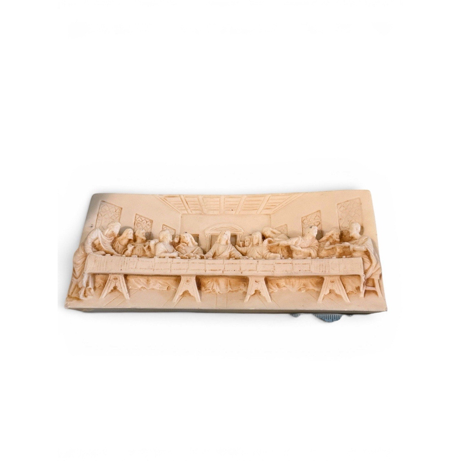 Vtg The Last Supper Wall Hanging 3D Resin Raised Relief Plaque 9.5" x 4.25"